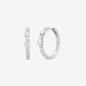 Damiani 18K Whte Gold Diamond Hoop Earrings 20091233