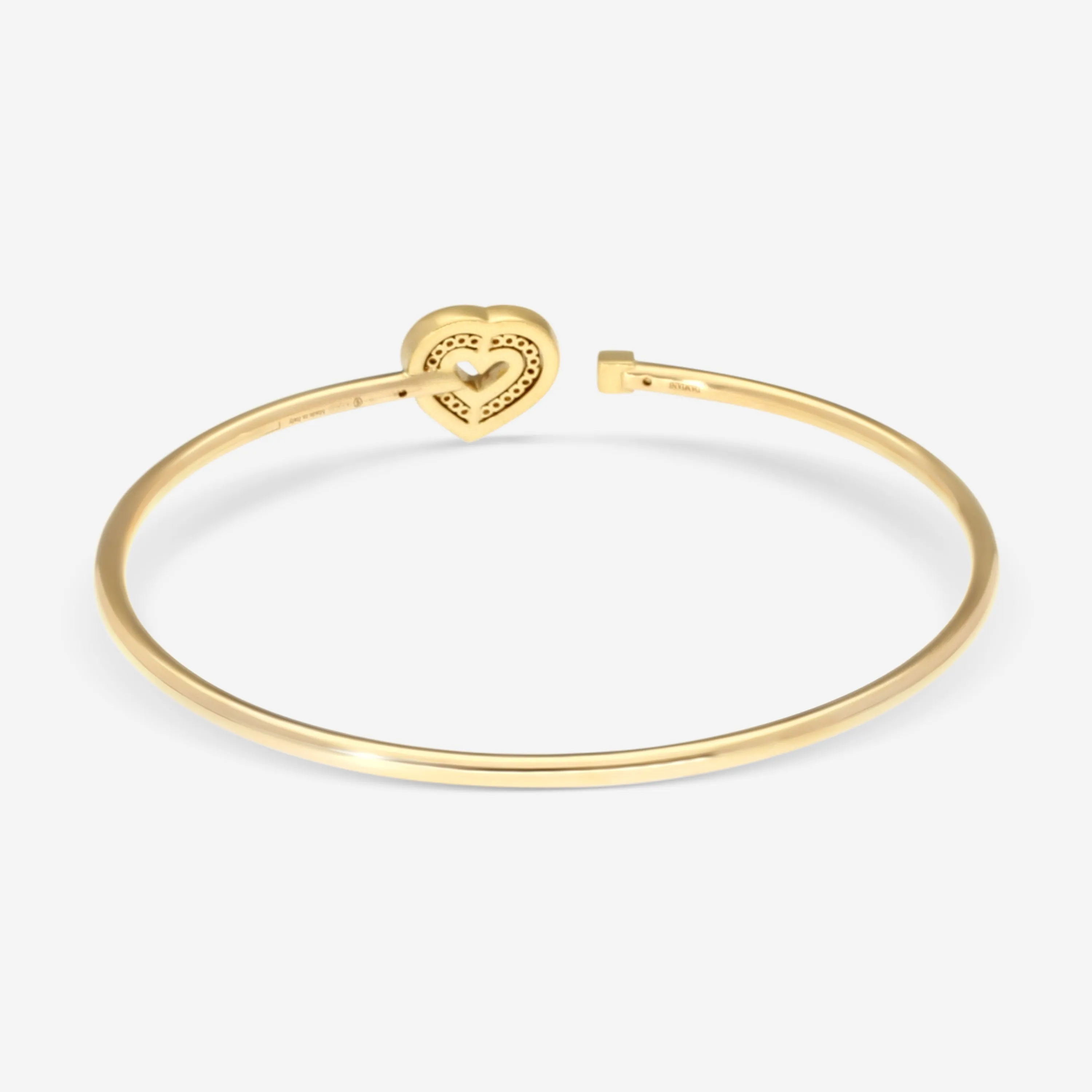 Damiani 18K Yellow Gold Diamond Heart Bangle Bracelet 20083332