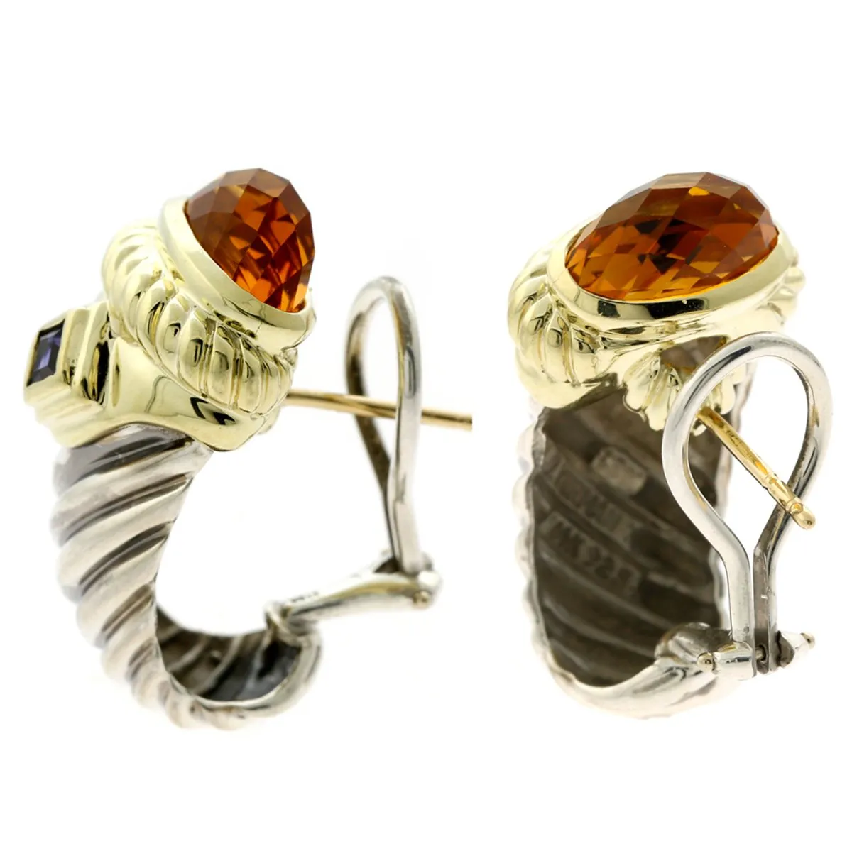 David Yurman Gemstone Silver Gold Earrings