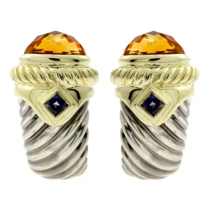 David Yurman Gemstone Silver Gold Earrings