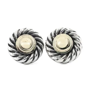 David Yurman | Small Cookie Stud Earrings, Size S - 925 Sterling Silver  14k Yellow Gold