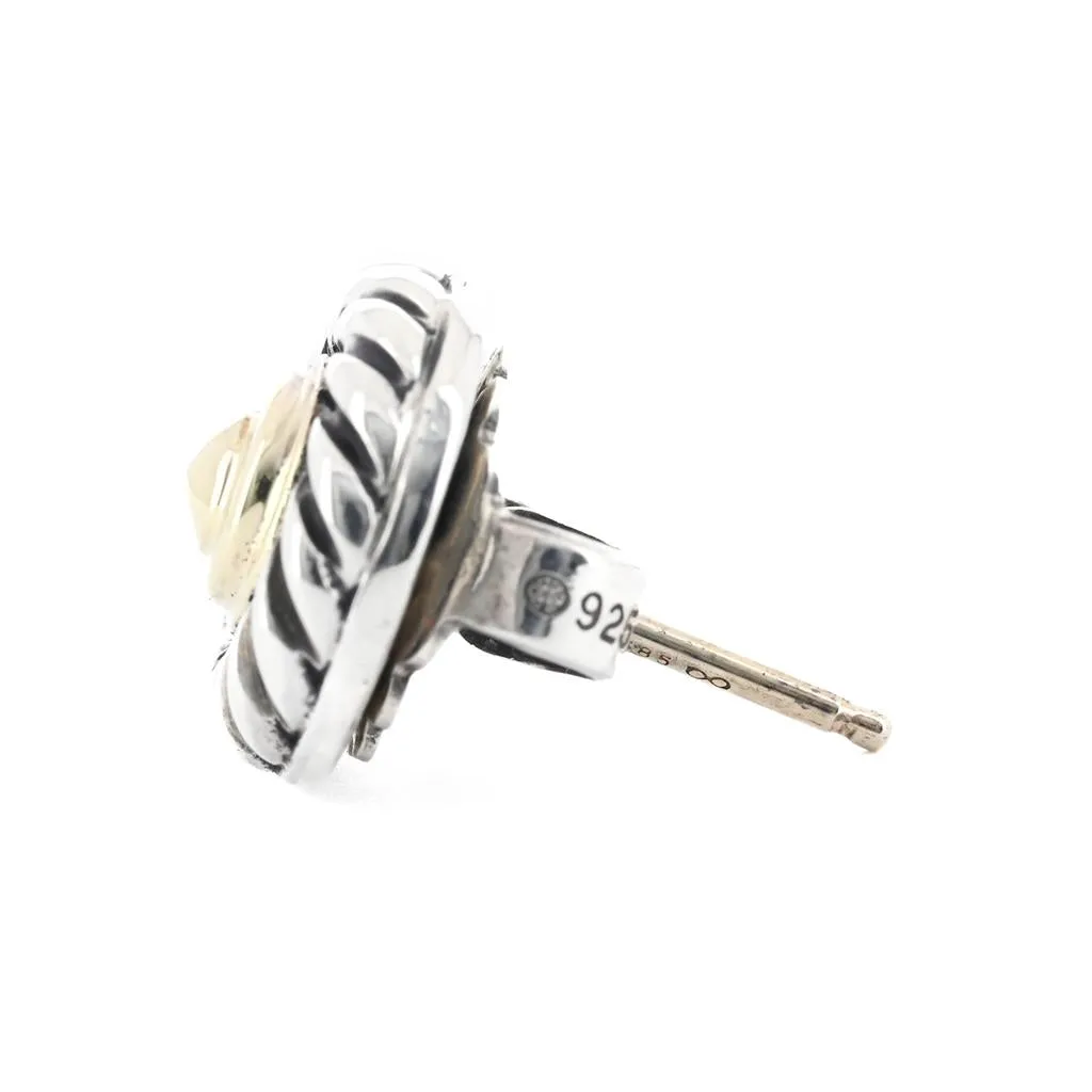 David Yurman | Small Cookie Stud Earrings, Size S - 925 Sterling Silver  14k Yellow Gold