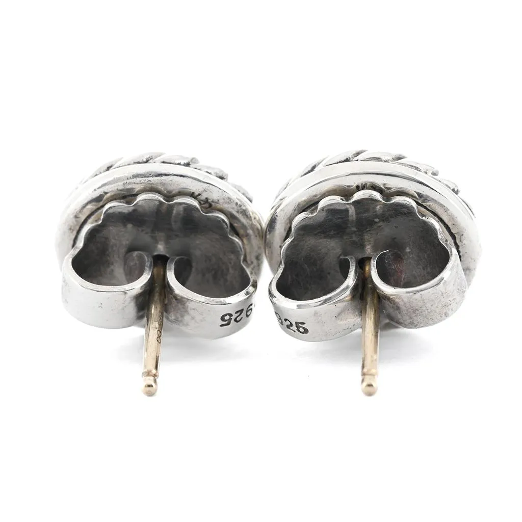 David Yurman | Small Cookie Stud Earrings, Size S - 925 Sterling Silver  14k Yellow Gold