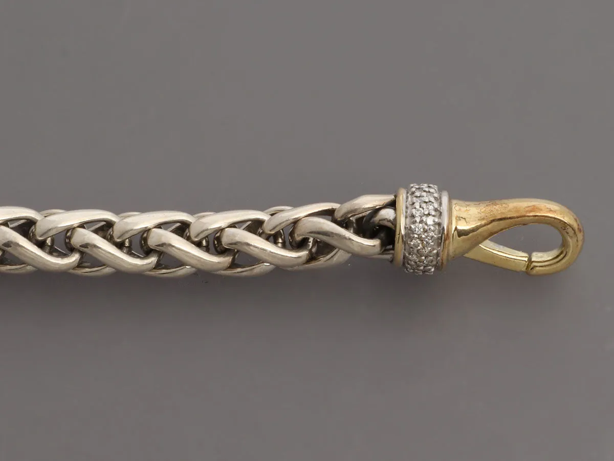 David Yurman Two-Tone Diamond Wheat Necklace