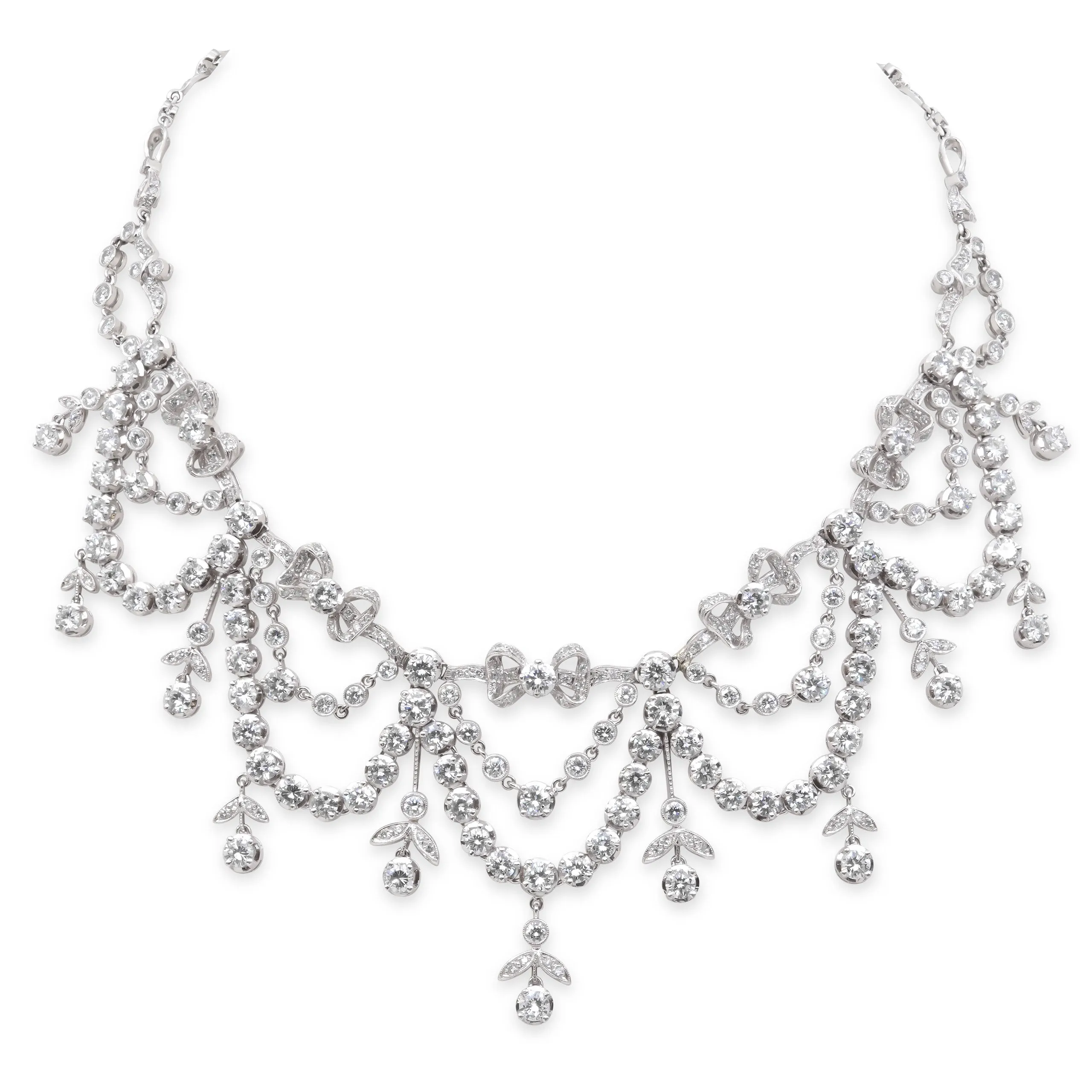 Diamond Garland Necklace in Platinum