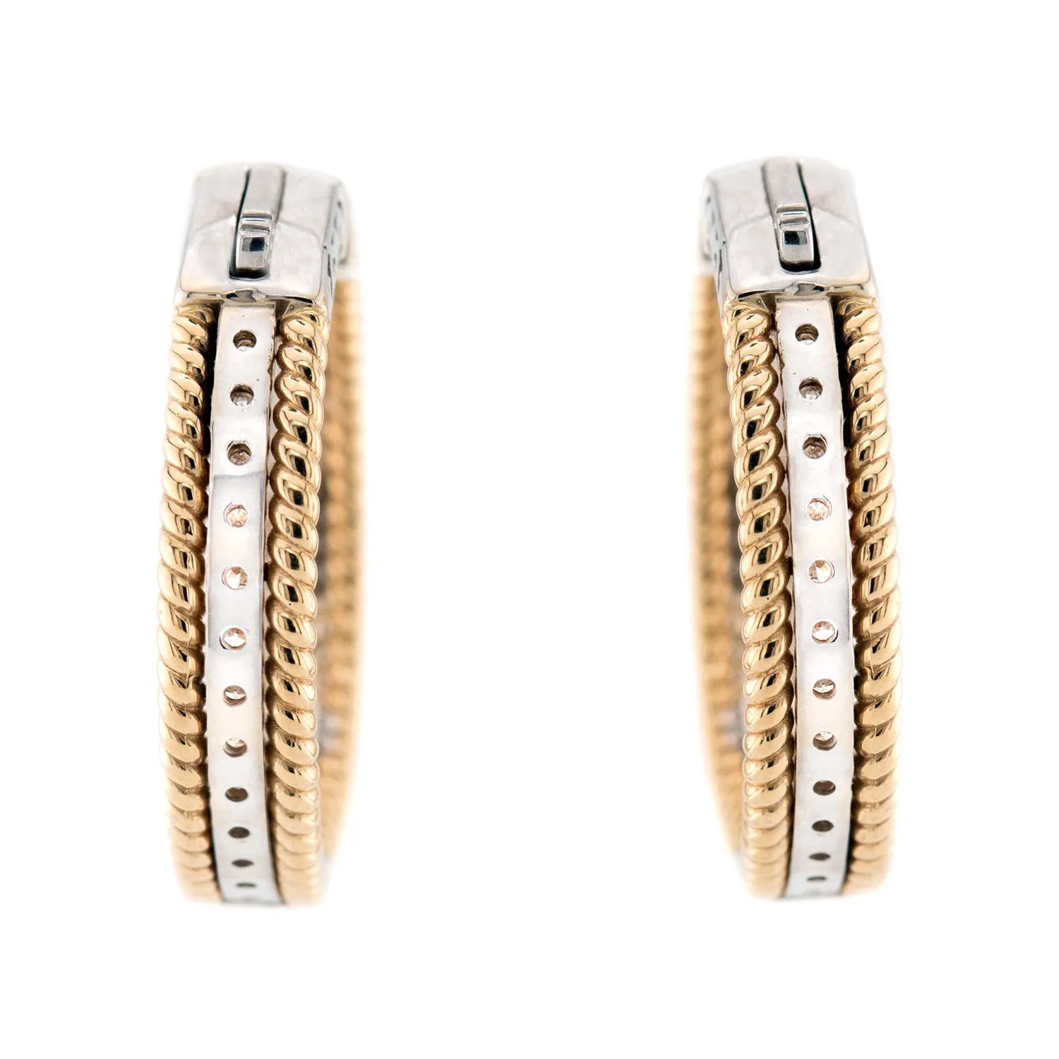 Estate 14k Diamond "Inside-Out" Hoop Earrings