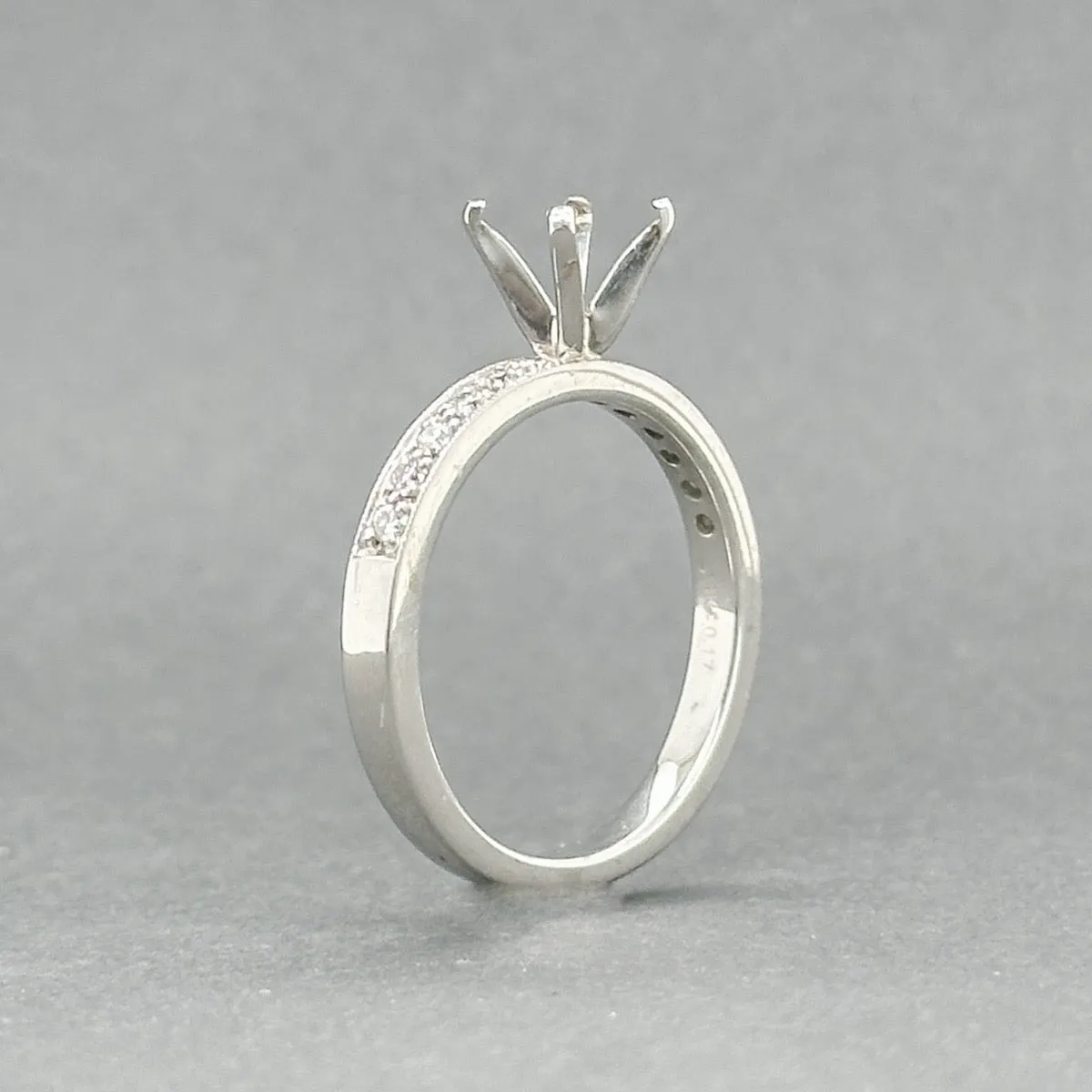 Estate 14K W Gold 0.17ctw H/SI2 Diamond Eng. Ring Mounting