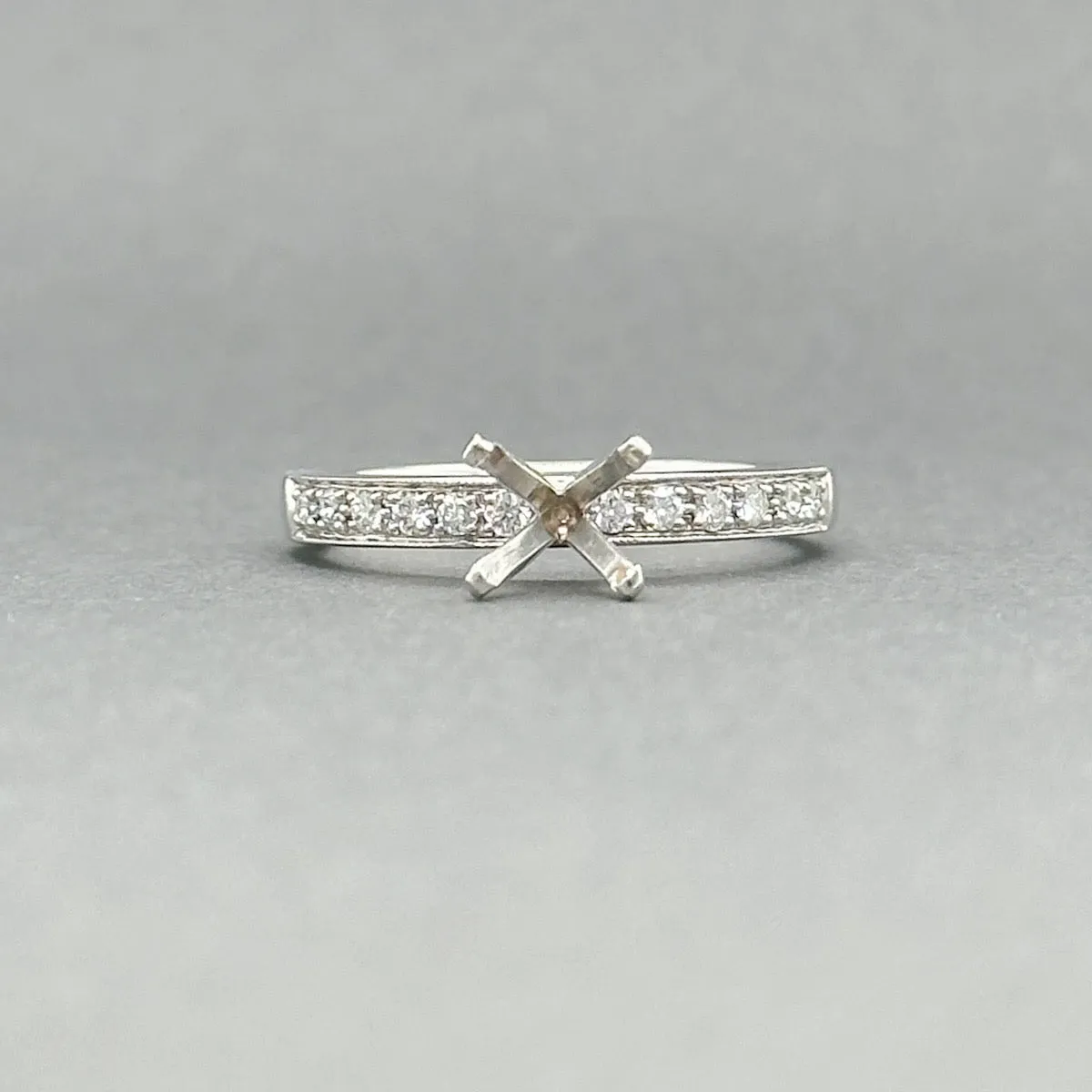 Estate 14K W Gold 0.17ctw H/SI2 Diamond Eng. Ring Mounting