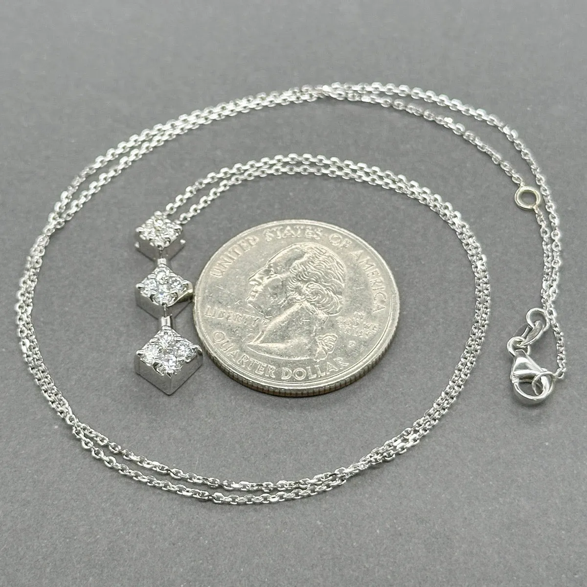 Estate 14K W Gold 0.33ctw H-I/SI1-2 Diamond Journey Pendant