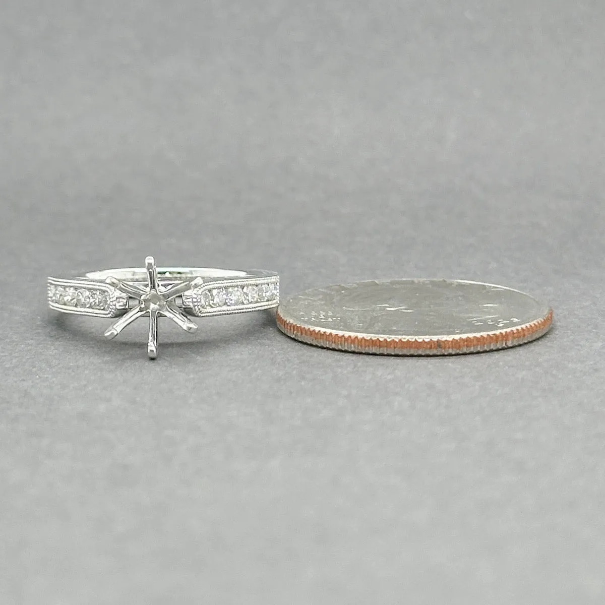 Estate 14K W Gold 0.36ctw H/SI1  Diamond Mounting