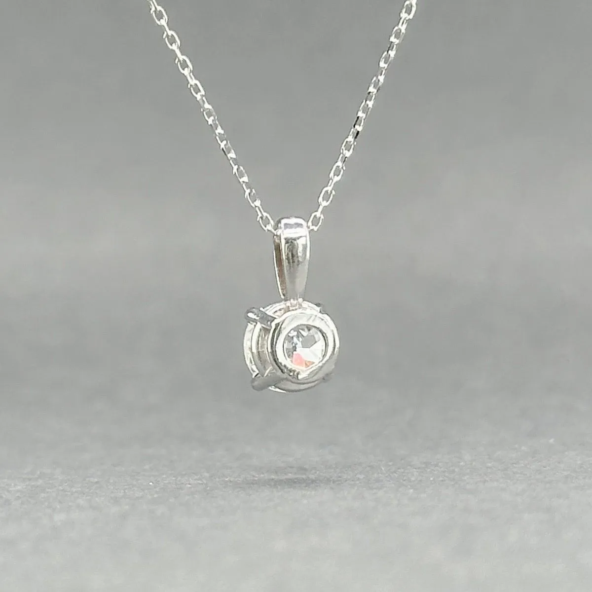 Estate 14K W Gold 0.48ct H/VS2 OEC Diamond Pendant GIA