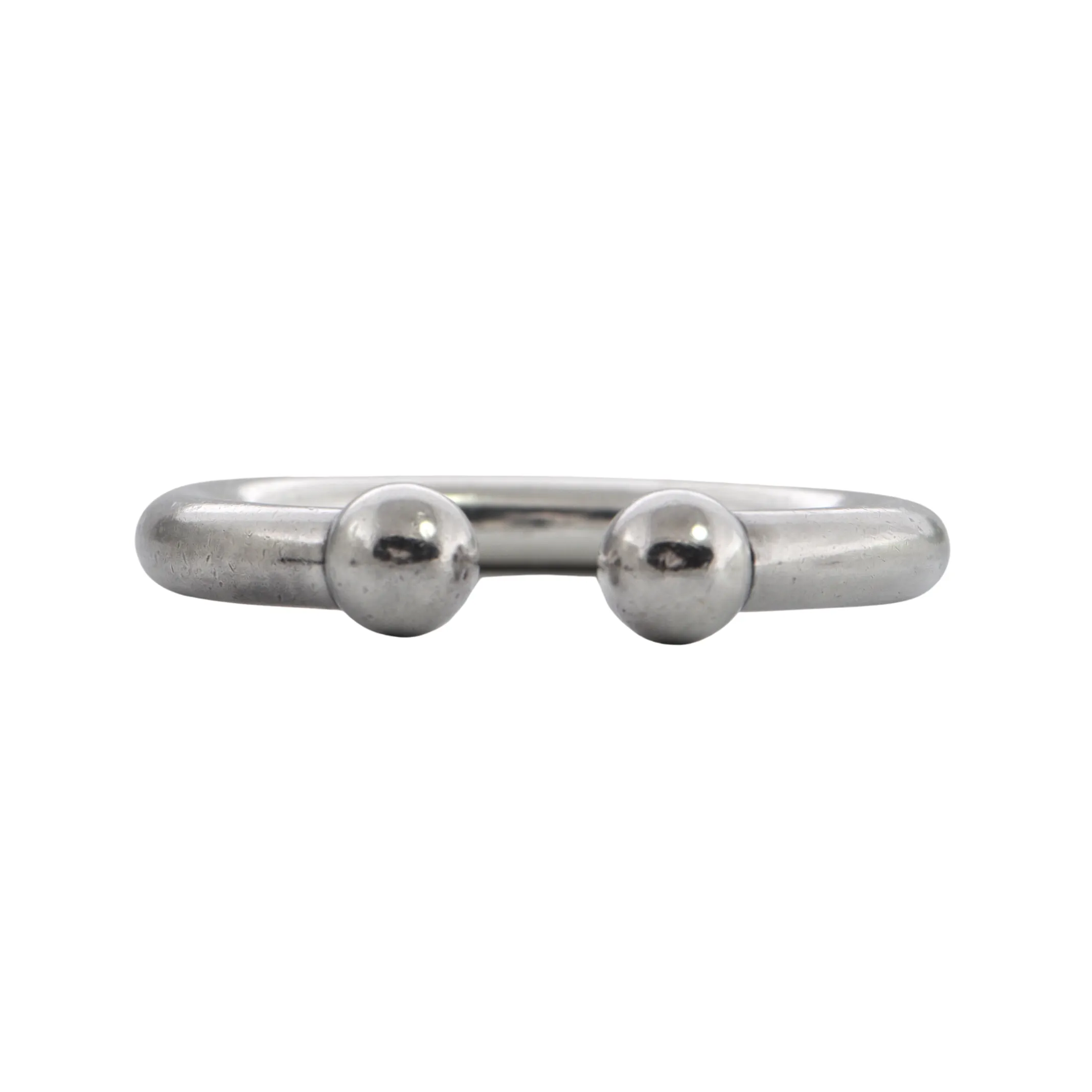 Estate Signed Walter Schluep Sterling Silver Round Open Bangle Bracelet