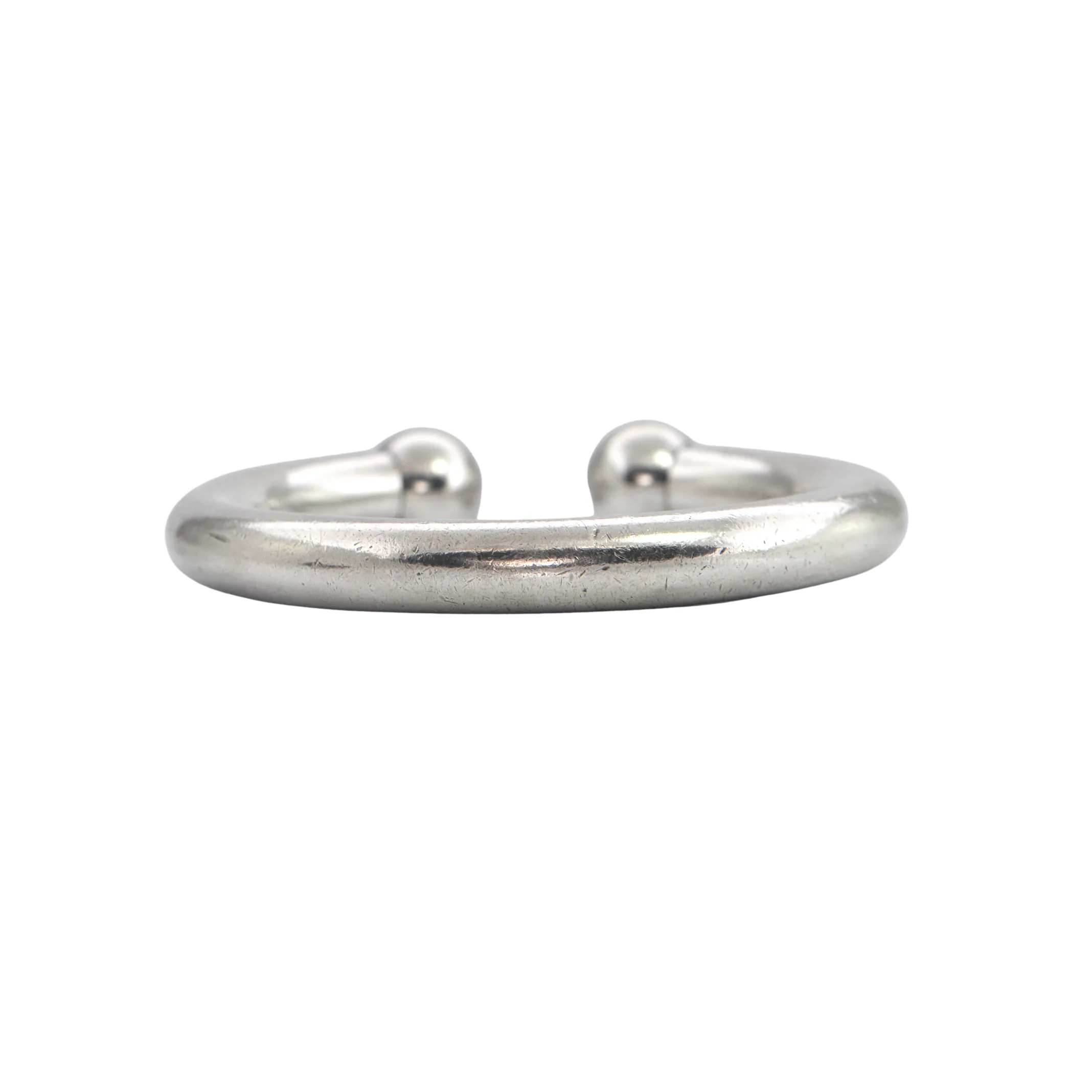 Estate Signed Walter Schluep Sterling Silver Round Open Bangle Bracelet