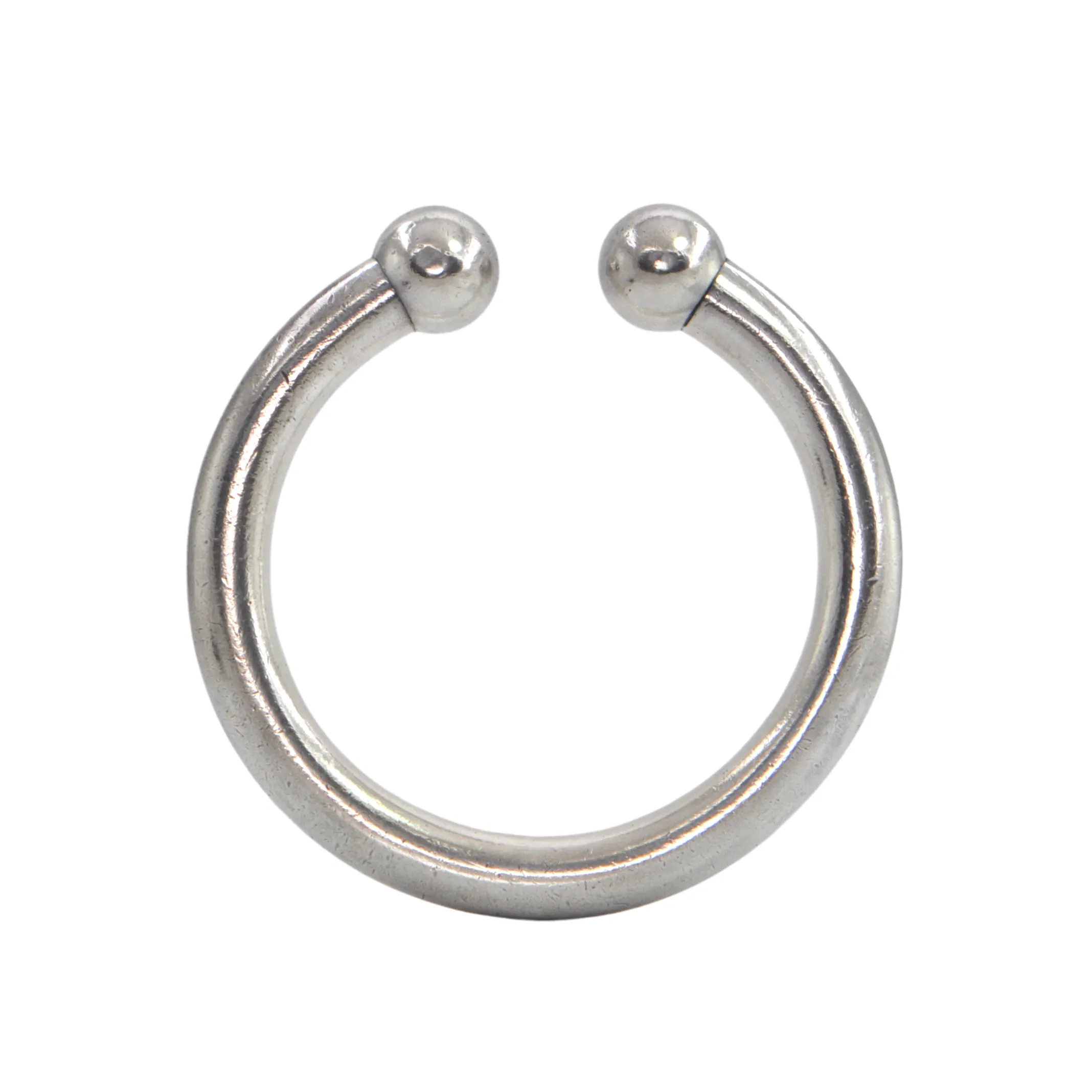 Estate Signed Walter Schluep Sterling Silver Round Open Bangle Bracelet