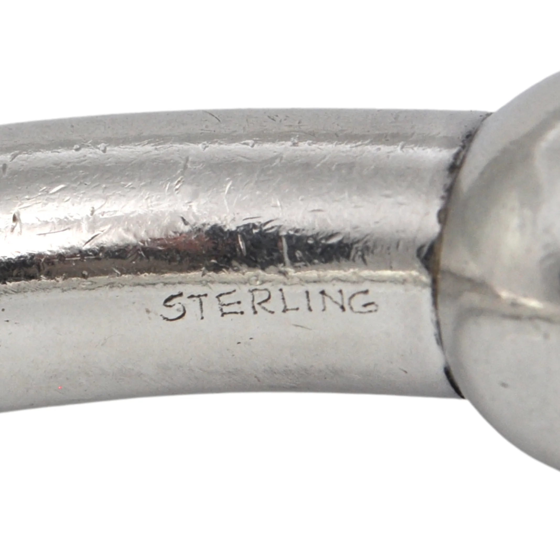 Estate Signed Walter Schluep Sterling Silver Round Open Bangle Bracelet