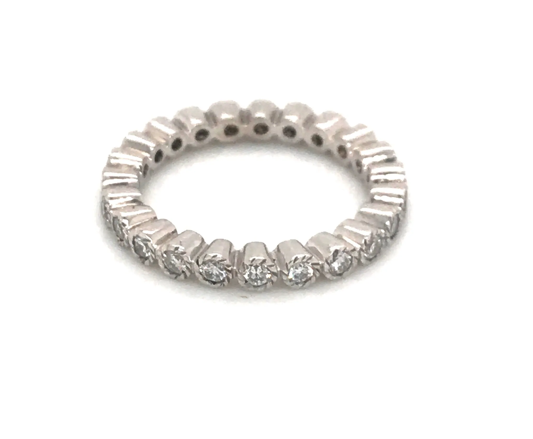 Flower Milgrain Stacking Diamond Eternity Band