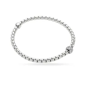 FOPE 'EKA' 18CT WHITE GOLD DIAMOND PAVE SET RONDELLE BRACELET