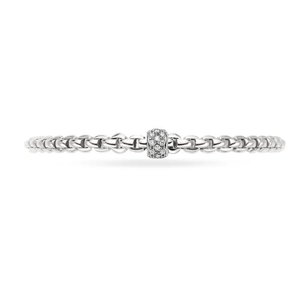 FOPE 'EKA' 18CT WHITE GOLD DIAMOND PAVE SET RONDELLE BRACELET