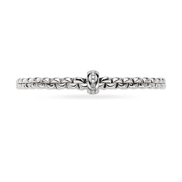 FOPE 'FLEX'IT EKA' 18CT WHITE GOLD PAVE DIAMOND RONDELLE BRACELET