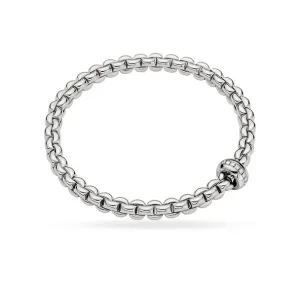 FOPE 'FLEX'IT EKA' 18CT WHITE GOLD PAVE DIAMOND RONDELLE BRACELET