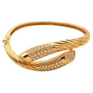 Fred Paris 1980s 18KT Yellow Gold Diamond Bracelet