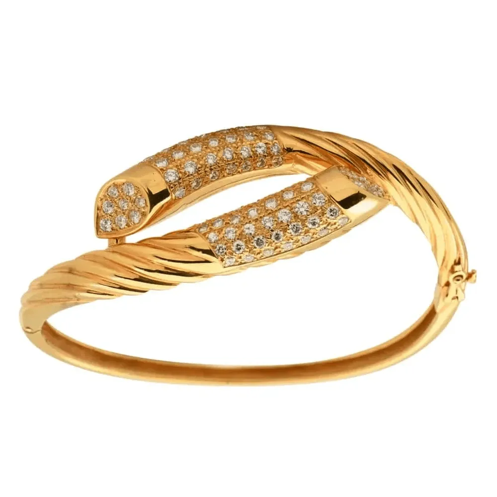 Fred Paris 1980s 18KT Yellow Gold Diamond Bracelet