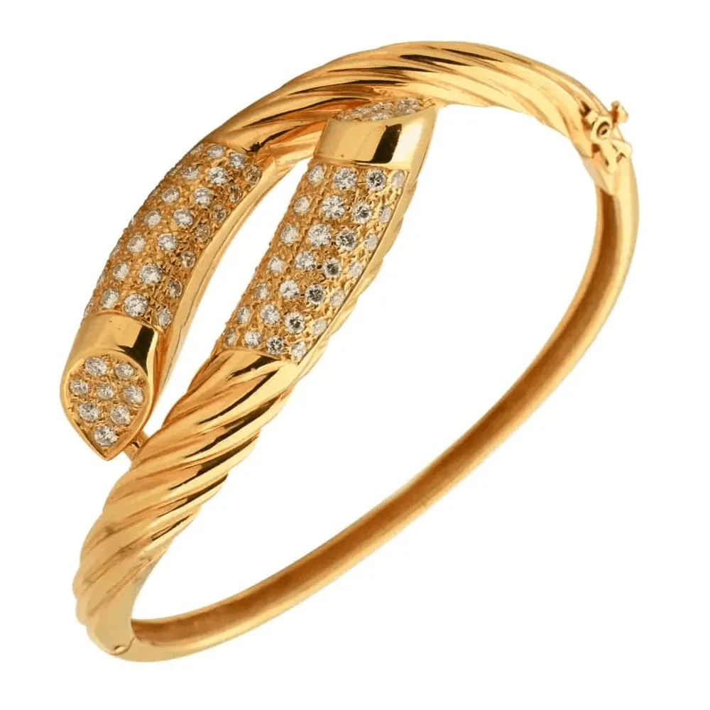 Fred Paris 1980s 18KT Yellow Gold Diamond Bracelet