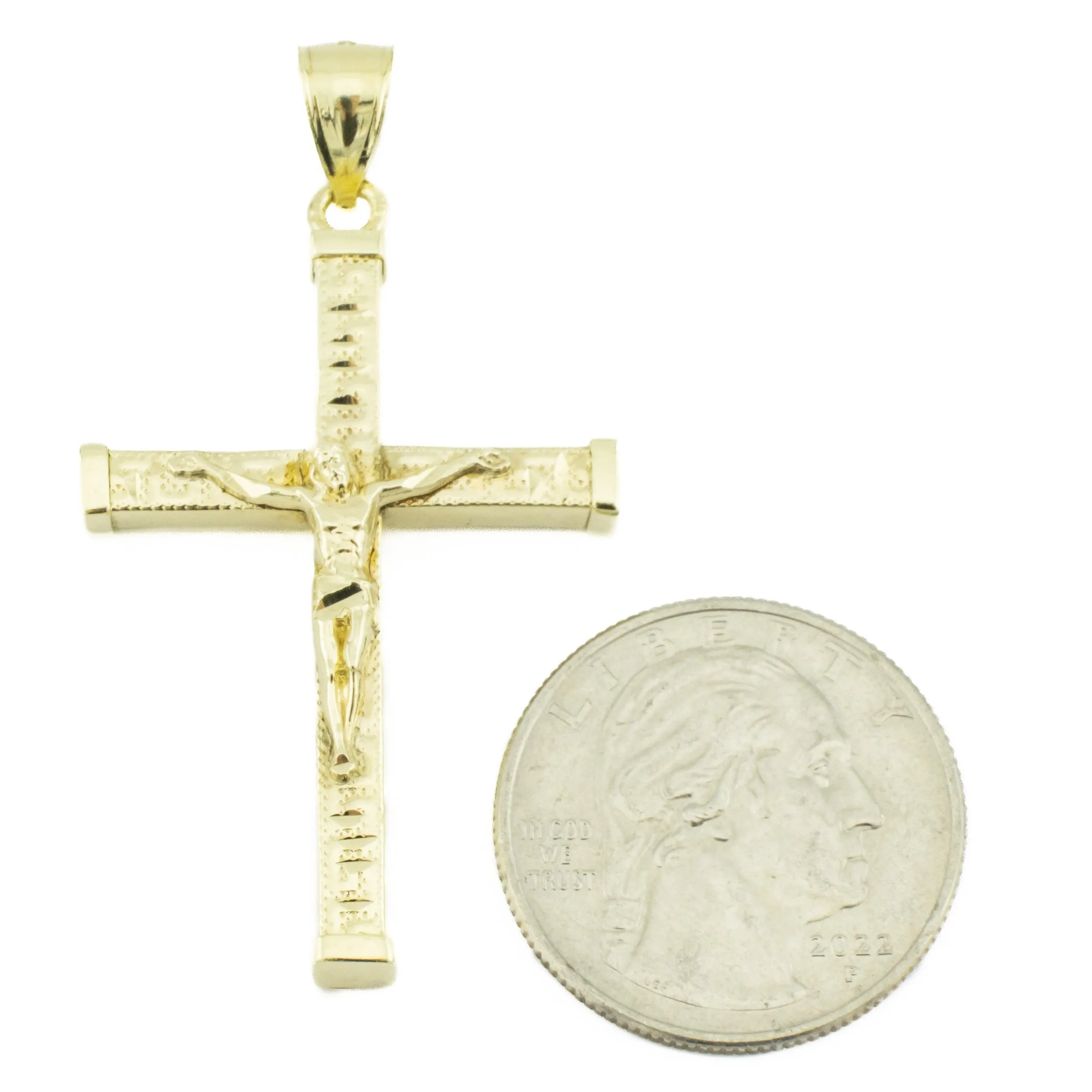 Gold Cross Pendant in 10K Yellow Gold - 3.3 Grams