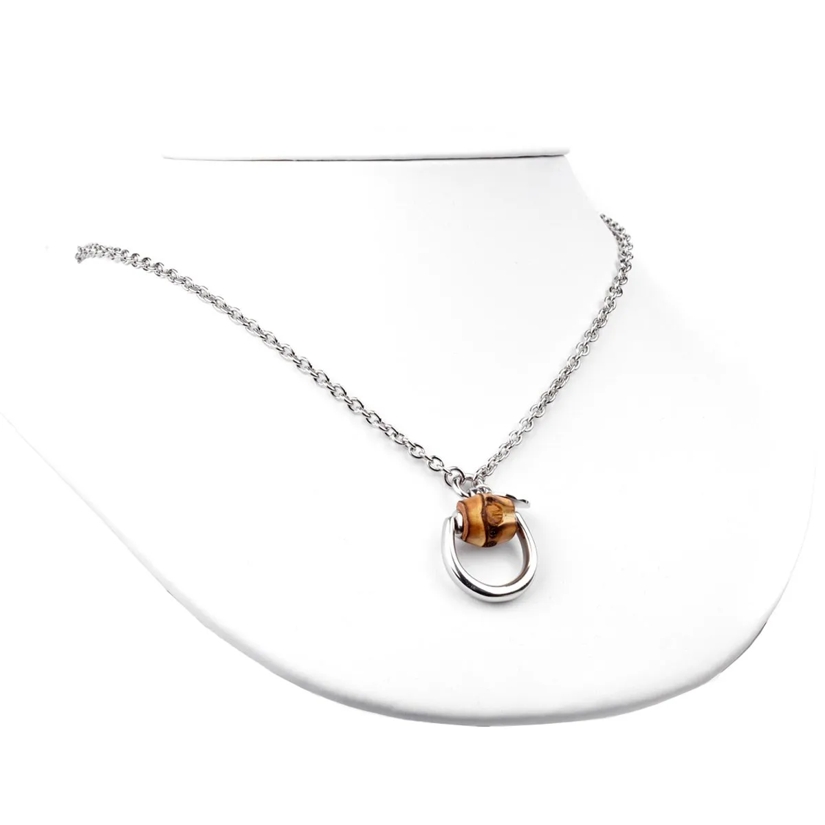 Gucci Horsebit Bamboo Silver Necklace