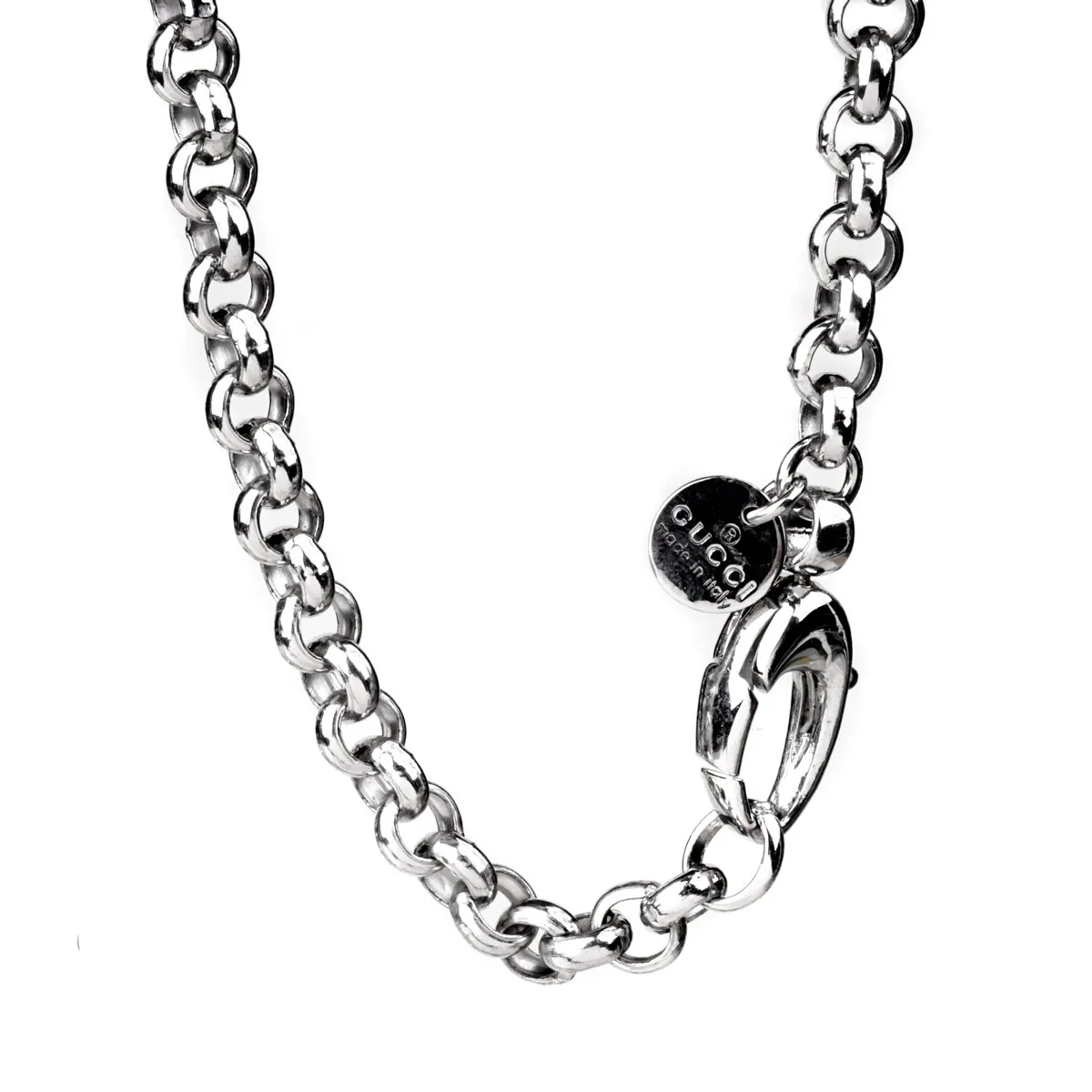 Gucci Horsebit Diamantissima Silver Necklace