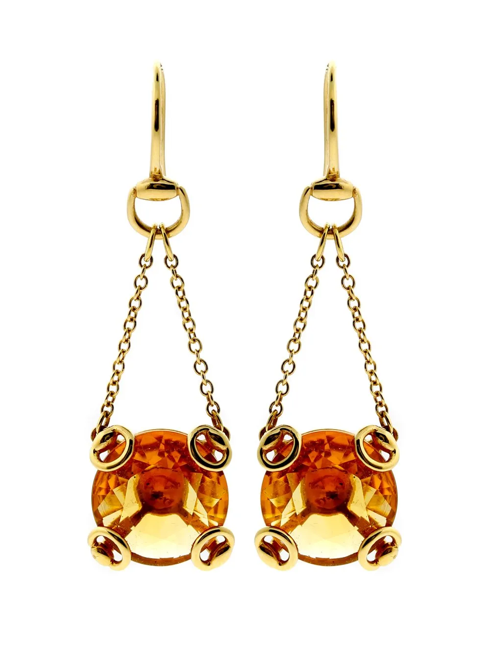 Gucci Horsebit Gold Citrine Earrings
