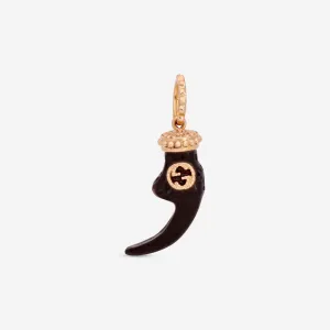 Gucci Le Marche des Merveilles 18K Yellow Gold Claw & Black Horn Charm Pendant YBG554469001