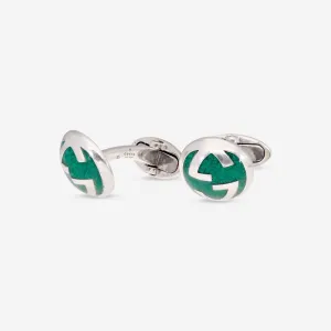 Gucci Turquoise Enamel & Sterling Silver Cufflinks YBE661585002