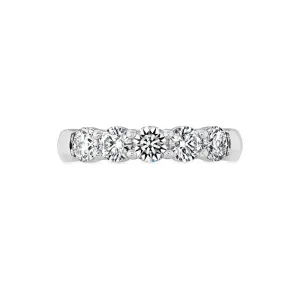 HEARTS ON FIRE 'SIGNATURE 5 STONE' 18CT WHITE GOLD DIAMOND RING