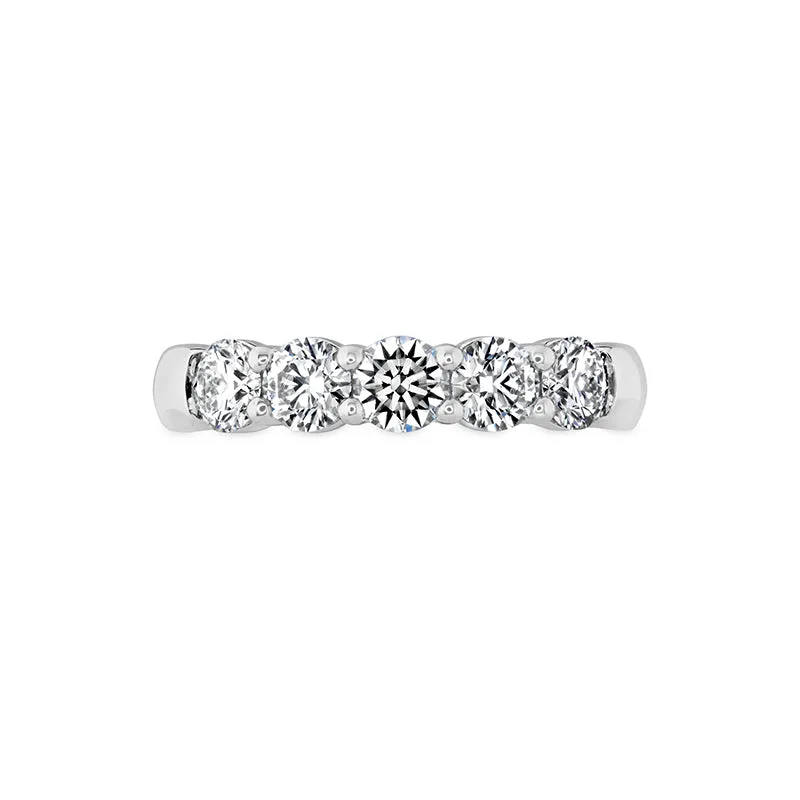 HEARTS ON FIRE 'SIGNATURE 5 STONE' 18CT WHITE GOLD DIAMOND RING