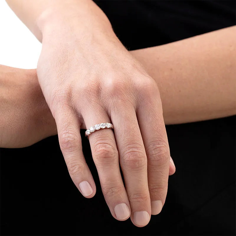 HEARTS ON FIRE 'SIGNATURE 5 STONE' 18CT WHITE GOLD DIAMOND RING