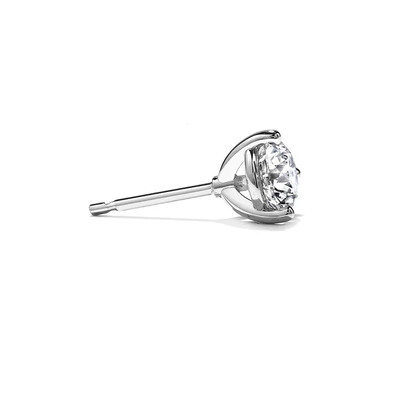 HEARTS ON FIRE THREE PRONG 18CT WHITE GOLD DIAMOND STUD EARRINGS