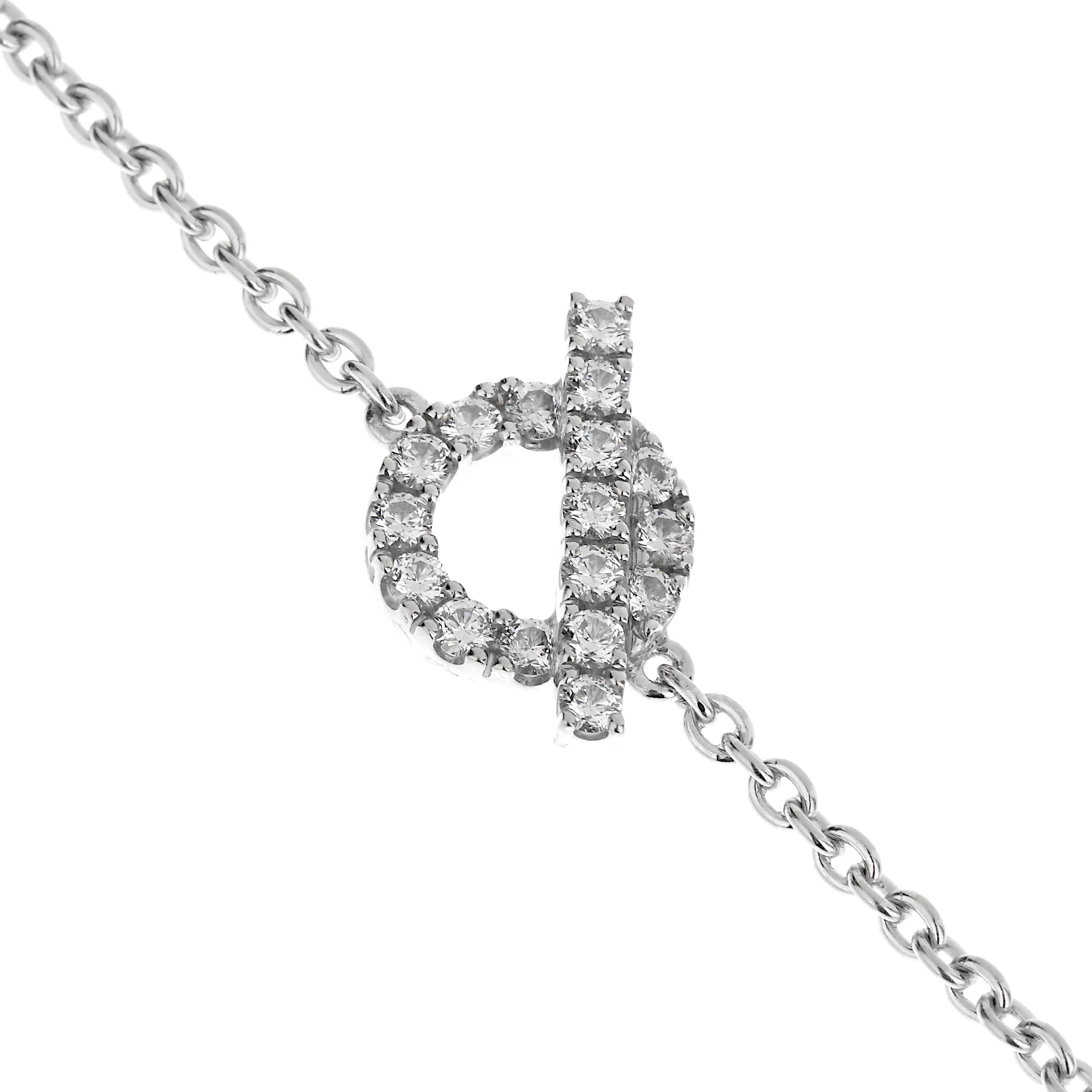 Hermes Finesse Diamond White Gold Chain Bracelet