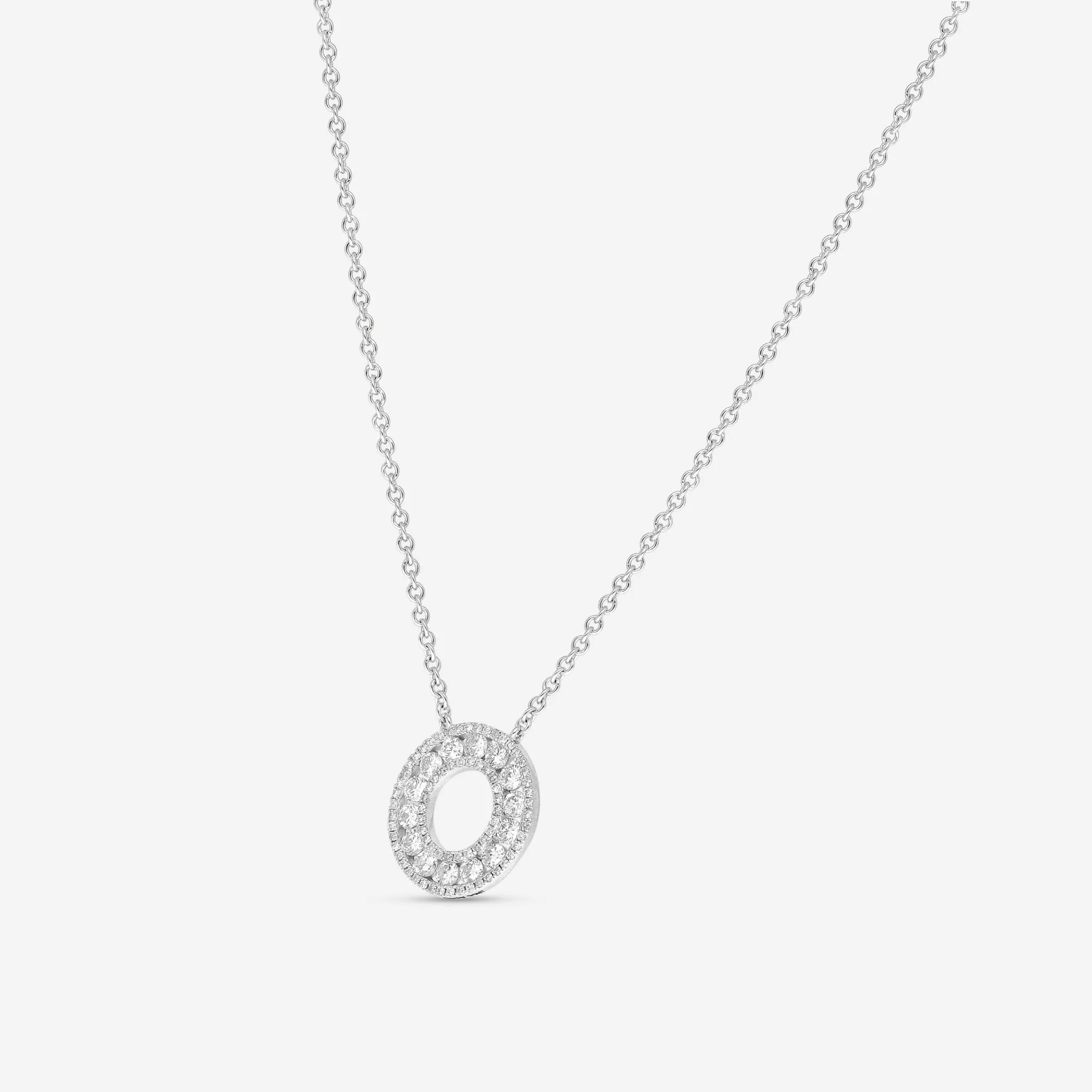 Ina Mar 18K White Gold Diamond 1.00ct.twd Circle Necklace ANK-19283