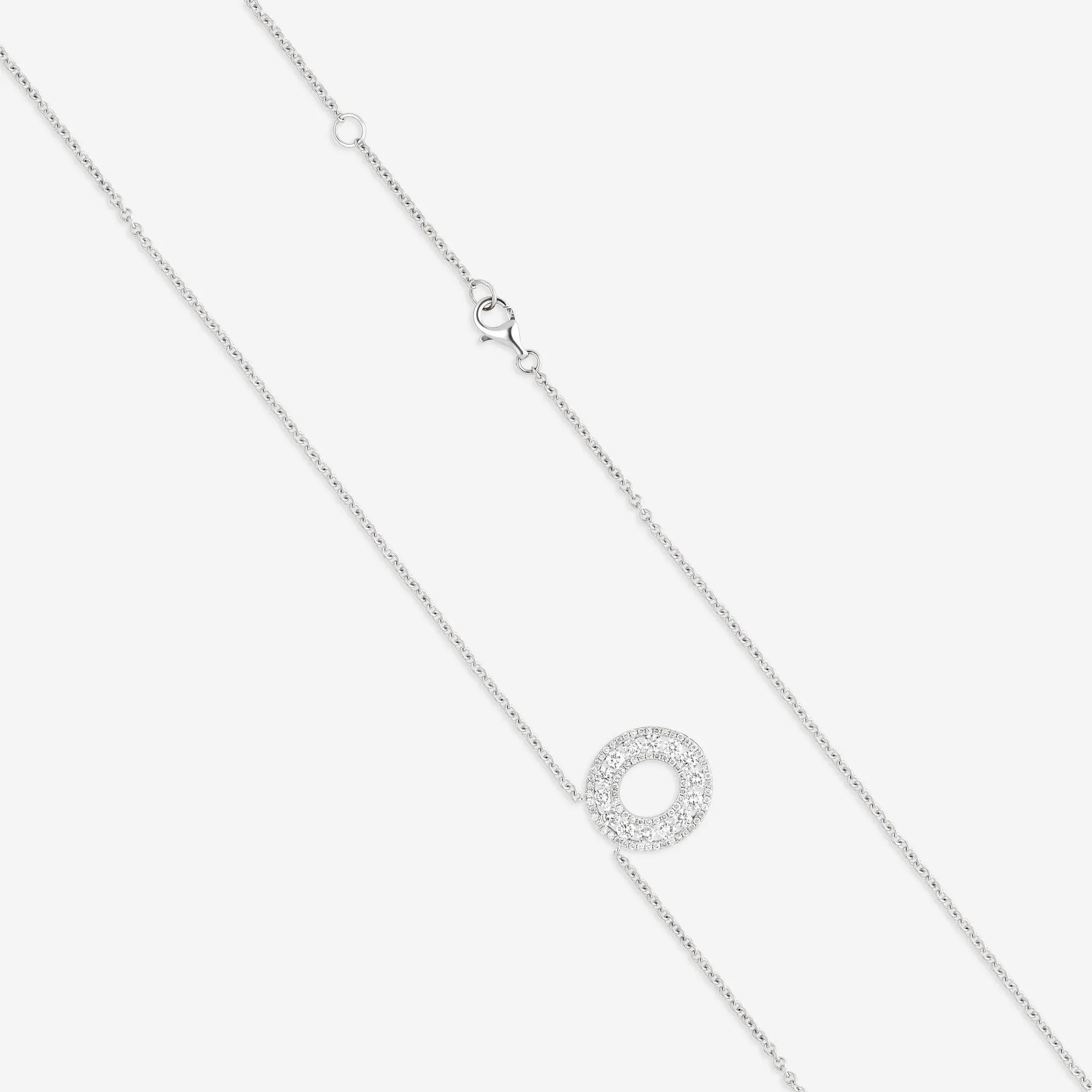 Ina Mar 18K White Gold Diamond 1.00ct.twd Circle Necklace ANK-19283