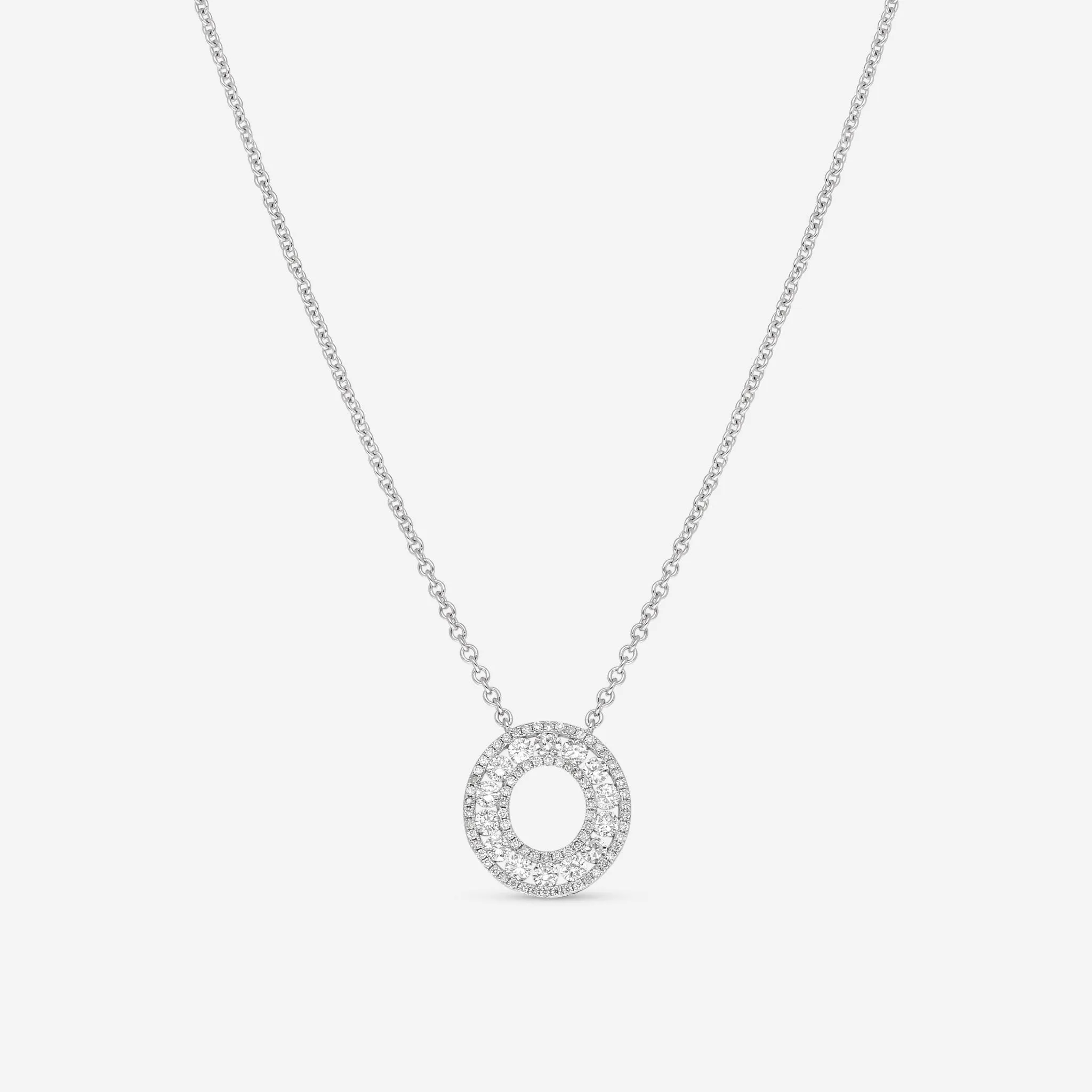Ina Mar 18K White Gold Diamond 1.00ct.twd Circle Necklace ANK-19283