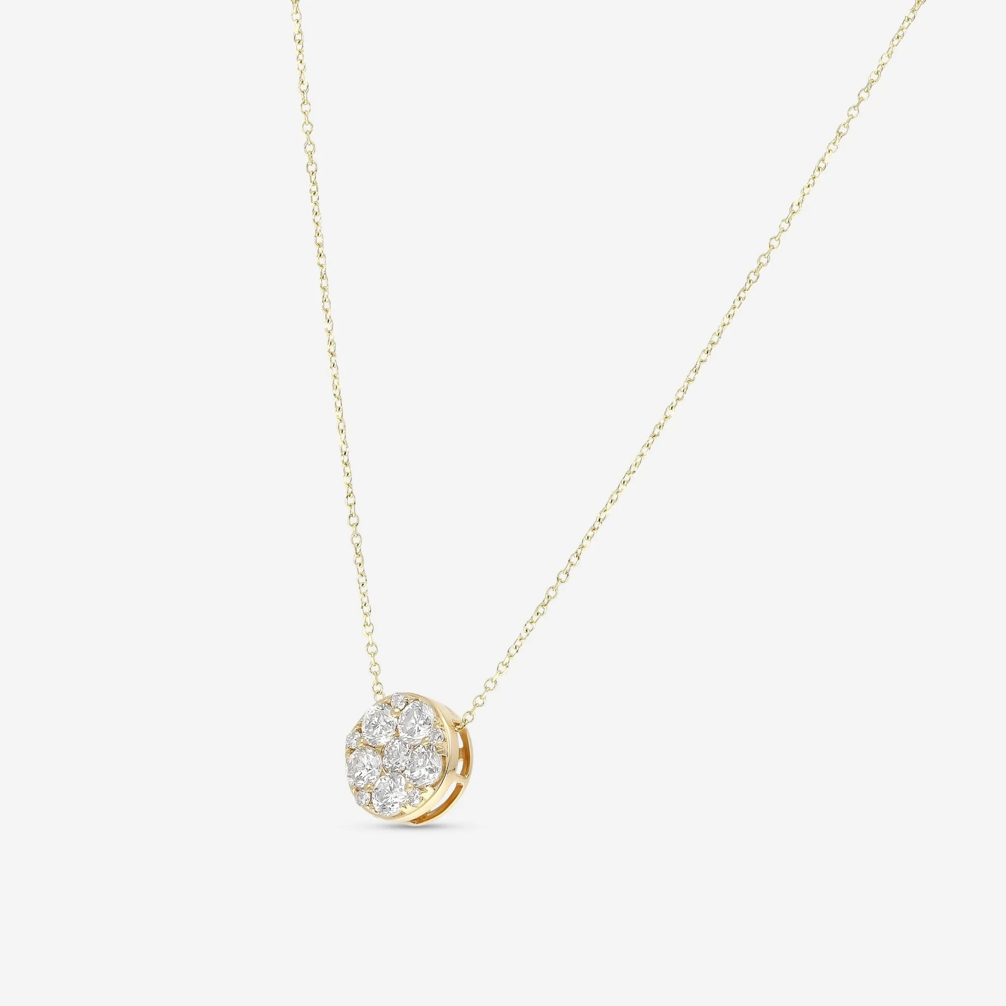 Ina Mar 18K Yellow Gold Diamond 1.05ct.twd. Cluster Pendant APD-17197-Y