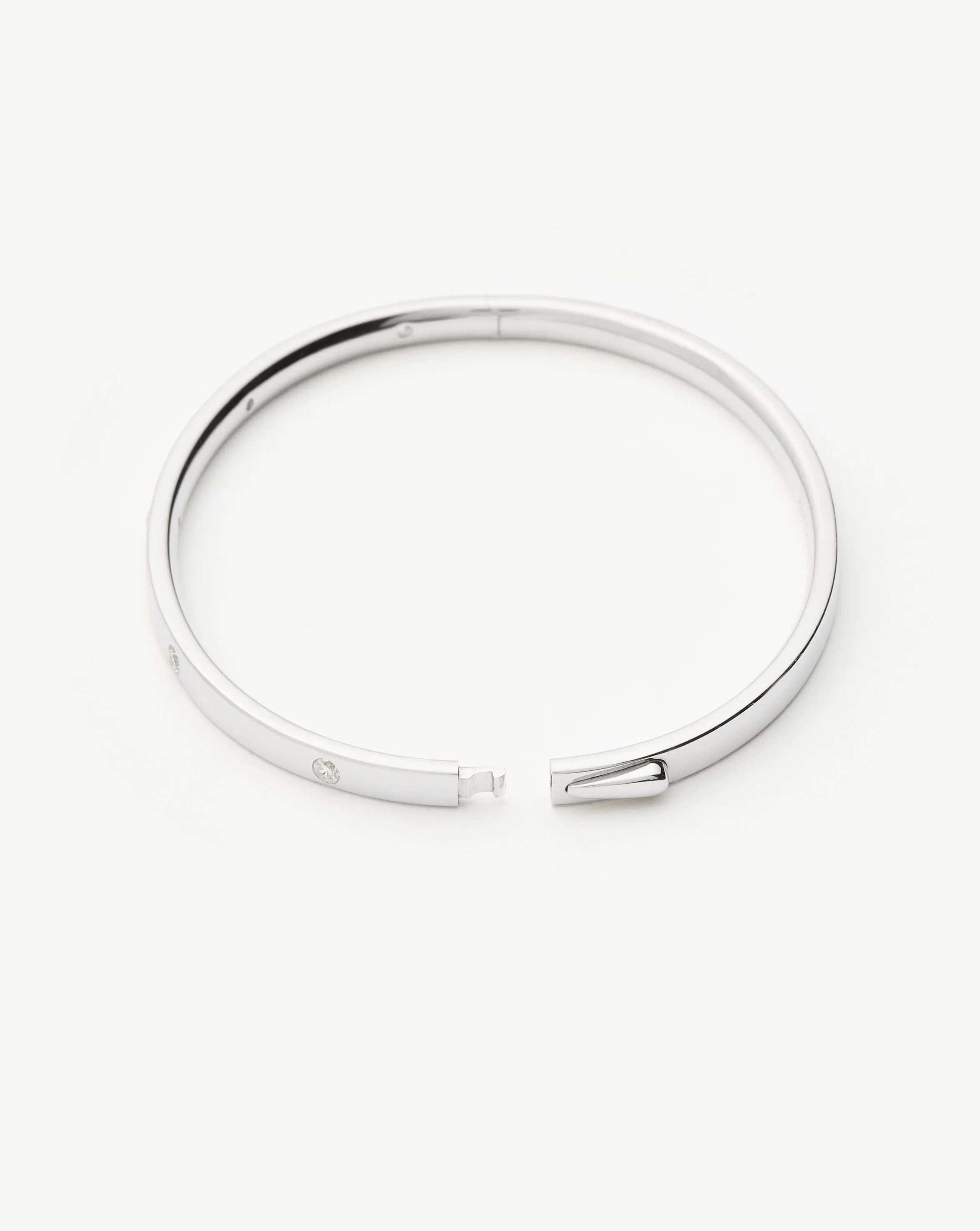 Interstellar Hinged Bangle | Sterling Silver/Cubic Zirconia