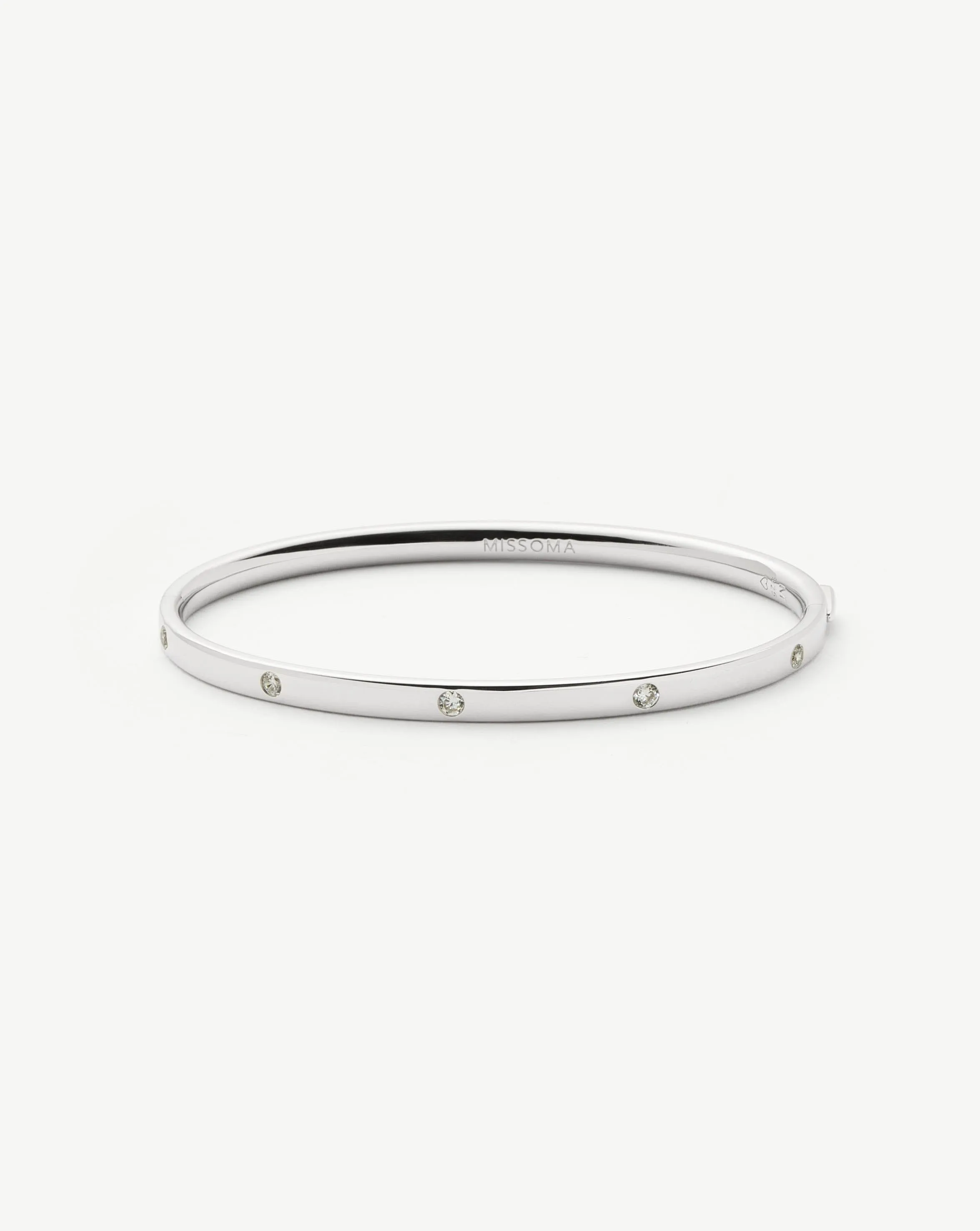 Interstellar Hinged Bangle | Sterling Silver/Cubic Zirconia