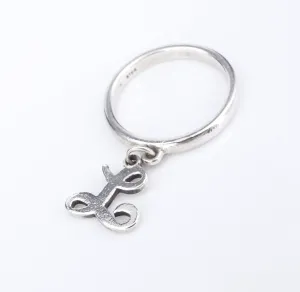 James Avery Dangle Charm Ring Sterling Silver Script Initial "L" Size 5 RS3570
