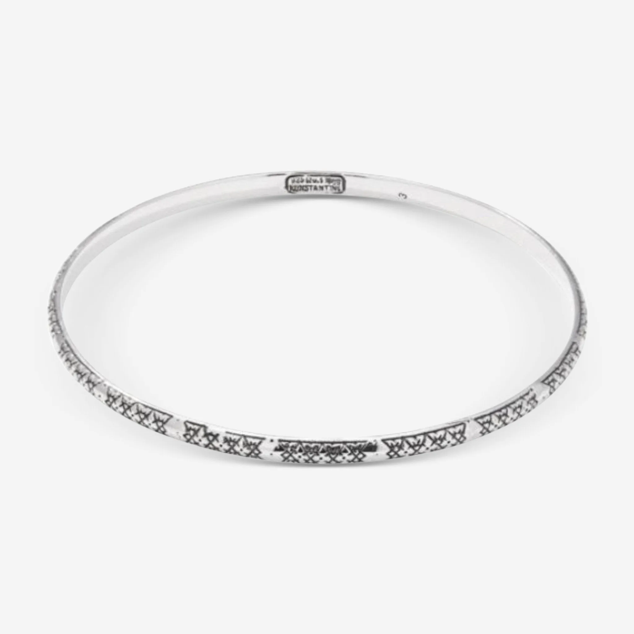 Konstantino Classics Sterling Silver Etched Bangle Bracelet BKJ186-131