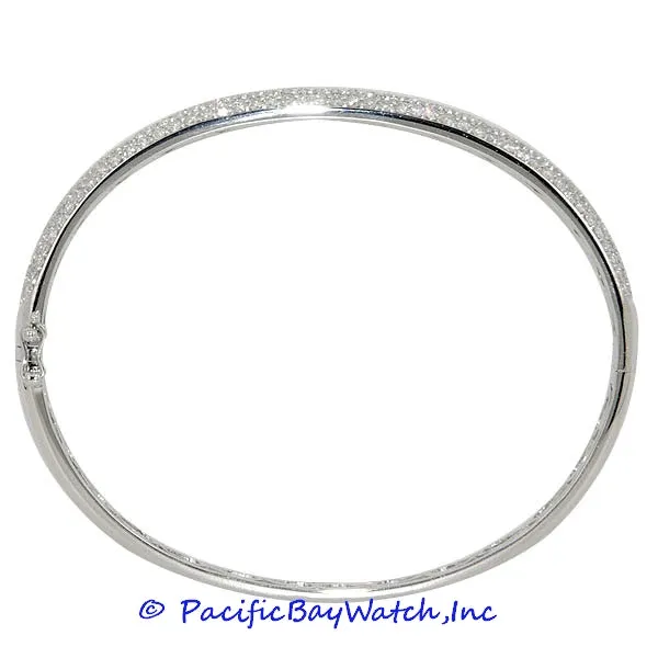 Ladies 18K White Gold Diamond Bangle