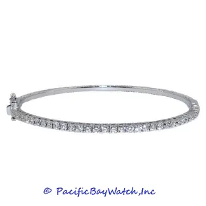 Ladies 18K White Gold Diamond Bangle