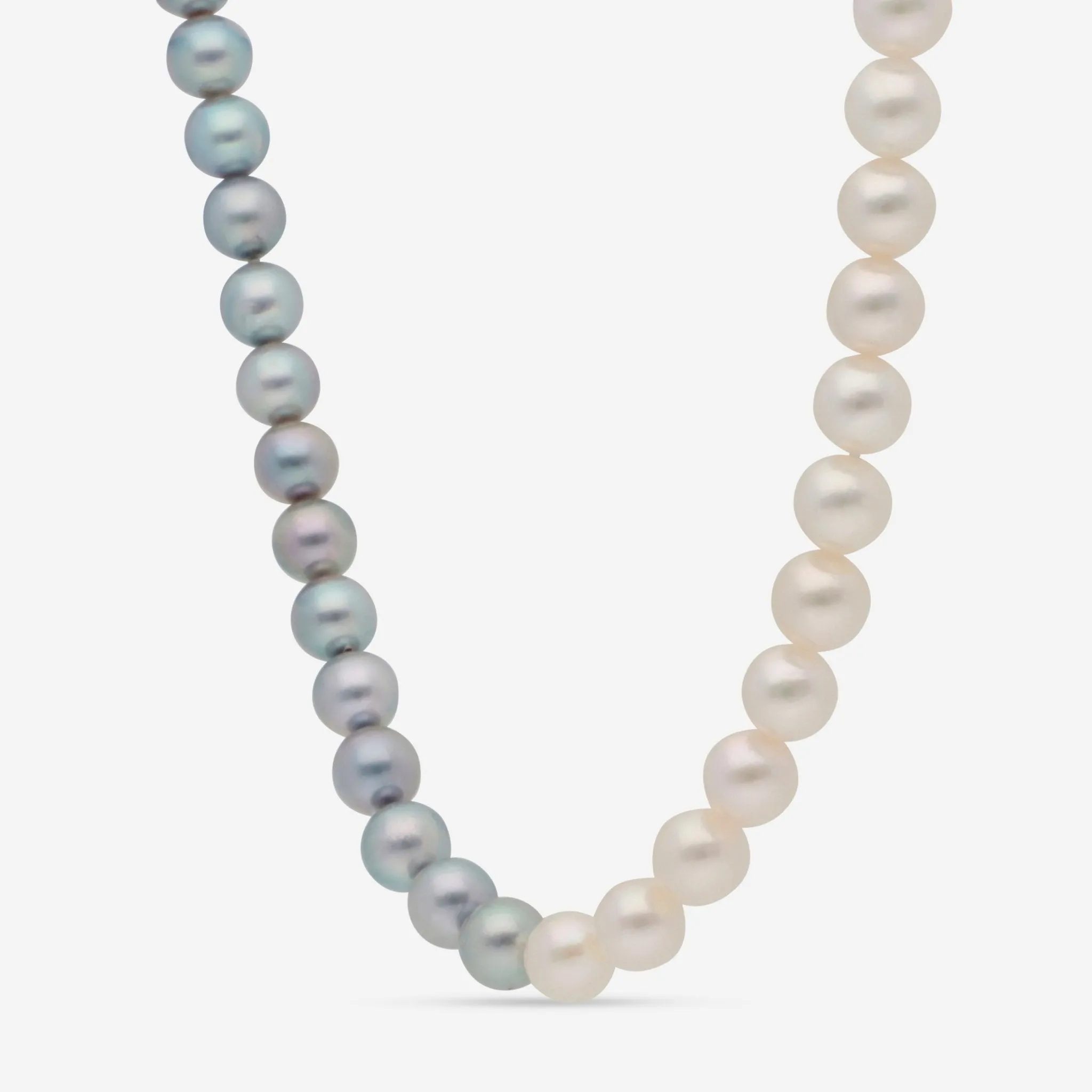 London Pearl Akoya White and Grey Pearl Strand 30'' Necklace AX01723