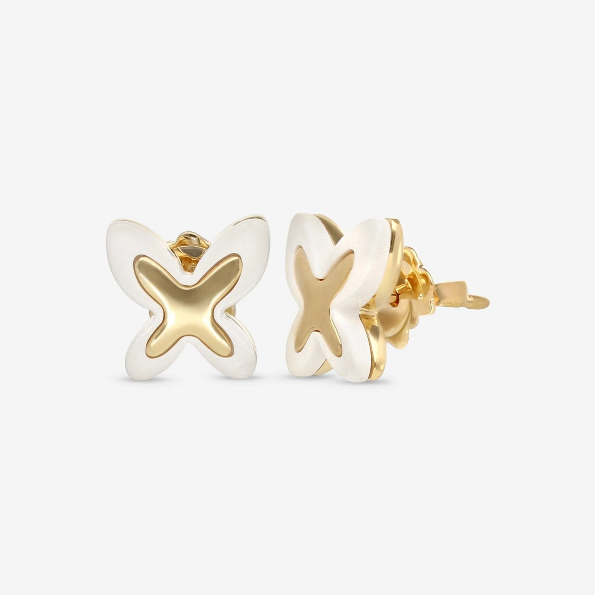 Mimi Milano Freevola 18K Yellow Gold, Kogolon Stud Earrings OXM243G8P1